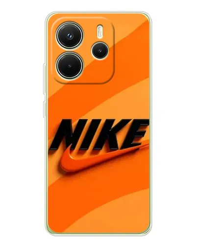 Чехол для Xiaomi Redmi Note 14 4G (EU) с картинкой «Оранжевый драйв Nike»