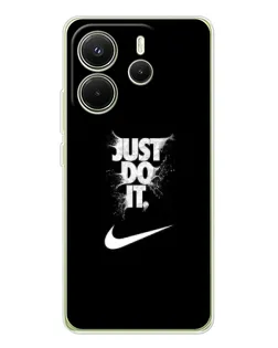 Чехол для Xiaomi Redmi Note 14 4G (EU) с картинкой «Текстовый принт Nike»