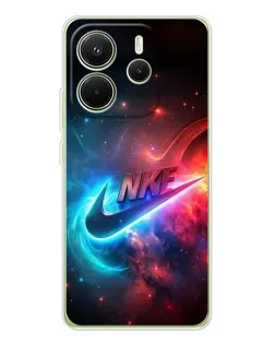 Чехол для Xiaomi Redmi Note 14 4G (EU) с картинкой «Огненный логотип Nike»