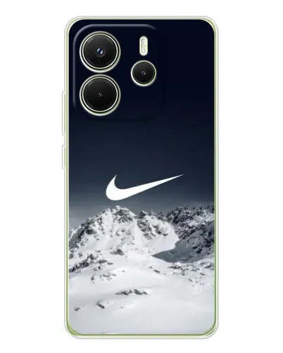 Чехол для Xiaomi Redmi Note 14 4G (EU) с картинкой «Nike — зимние горы»