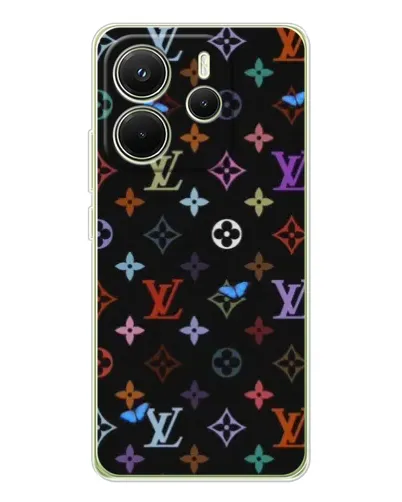 Чехол для Xiaomi Redmi Note 14 4G (EU) с картинкой «Цветная монограмма LV»