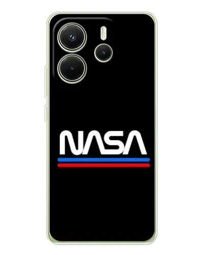 Чехол для Xiaomi Redmi Note 14 4G (EU) с картинкой «NASA — классика Red Blue»