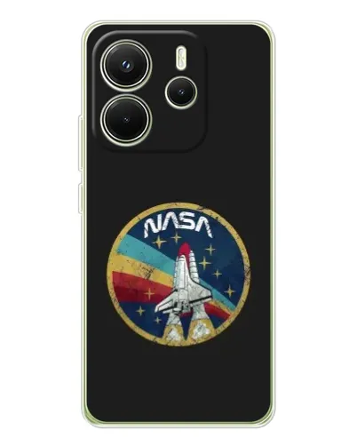 Чехол для Xiaomi Redmi Note 14 4G (EU) с картинкой «NASA — эмблема миссии»