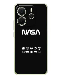 Чехол для Xiaomi Redmi Note 14 4G (EU) с картинкой «NASA — технический принт»