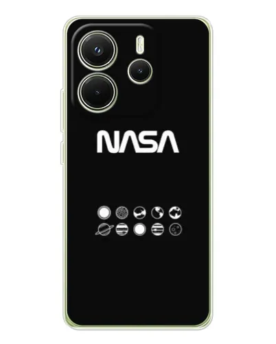 Чехол для Xiaomi Redmi Note 14 4G (EU) с картинкой «NASA — технический принт»