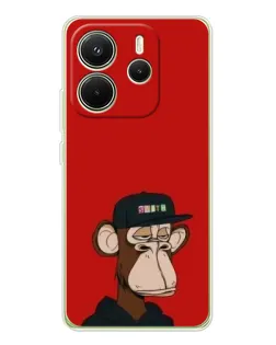 Чохол для Xiaomi Redmi Note 14 4G (EU) з картинкою «Bored Ape — червоний фон» Чохол для Xiaomi Redmi Note 14 4G (EU) з картинкою «Bored Ape — червоний фон»