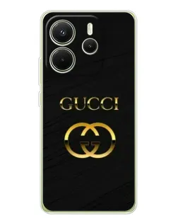 Чохол для Xiaomi Redmi Note 14 4G (EU) з картинкою «Золотий логотип Gucci»