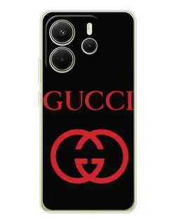 Чохол для Xiaomi Redmi Note 14 4G (EU) з картинкою «Gucci — червоний логотип»