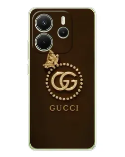 Чохол для Xiaomi Redmi Note 14 4G (EU) з картинкою «Gucci — золотий метелик»
