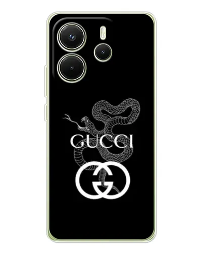 Чохол для Xiaomi Redmi Note 14 4G (EU) з картинкою «Gucci — срібна змія» Чохол для Xiaomi Redmi Note 14 4G (EU) з картинкою «Gucci — срібна змія»