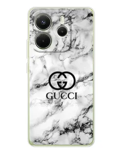 Чохол для Xiaomi Redmi Note 14 4G (EU) з картинкою «Gucci — мармуровий шик»