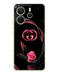 Чохол для Xiaomi Redmi Note 14 4G (EU) з картинкою «Gucci — неонова троянда»