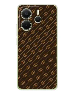 Чохол для Xiaomi Redmi Note 14 4G (EU) з картинкою «Gucci — золоті діагоналі»