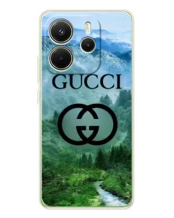 Чохол для Xiaomi Redmi Note 14 4G (EU) з картинкою «Gucci — гірський пейзаж»