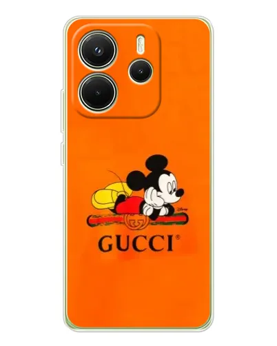 Чехол для Xiaomi Redmi Note 14 4G (EU) с картинкой «Микки Маус Gucci — оранж» Чехол для Xiaomi Redmi Note 14 4G (EU) с картинкой «Микки Маус Gucci — оранж»