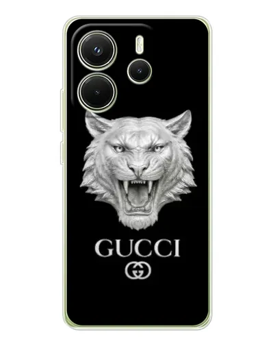 Чехол для Xiaomi Redmi Note 14 4G (EU) с картинкой «Gucci — серебряный лев» Чехол для Xiaomi Redmi Note 14 4G (EU) с картинкой «Gucci — серебряный лев»