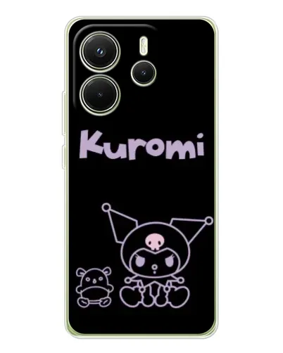Чохол для Xiaomi Redmi Note 14 4G (EU) з картинкою «Kuromi — чорний мінімалізм»