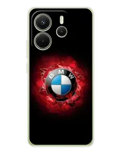 Чехол для Xiaomi Redmi Note 14 4G (EU) с картинкой «Логотип BMW — вспышка»