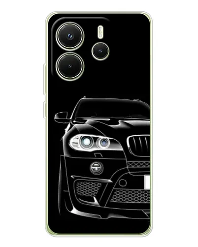 Чехол для Xiaomi Redmi Note 14 4G (EU) с картинкой «Темный силуэт BMW»