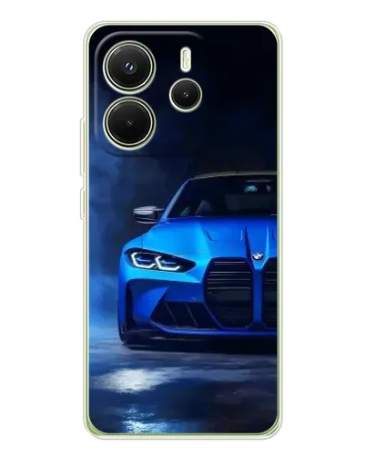 Чехол для Xiaomi Redmi Note 14 4G (EU) с картинкой «Голубая BMW M4»