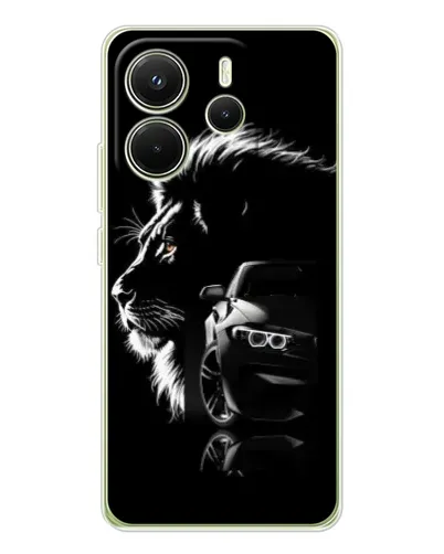 Чехол для Xiaomi Redmi Note 14 4G (EU) с картинкой «BMW и лев»