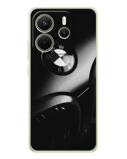 Чехол для Xiaomi Redmi Note 14 4G (EU) с картинкой «Эмблема BMW — макро»