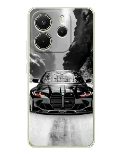 Чехол для Xiaomi Redmi Note 14 4G (EU) с картинкой «BMW — акварельный дрифт»