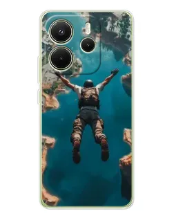 Чехол для Xiaomi Redmi Note 14 4G (EU) с картинкой «PUBG — свободное падение»