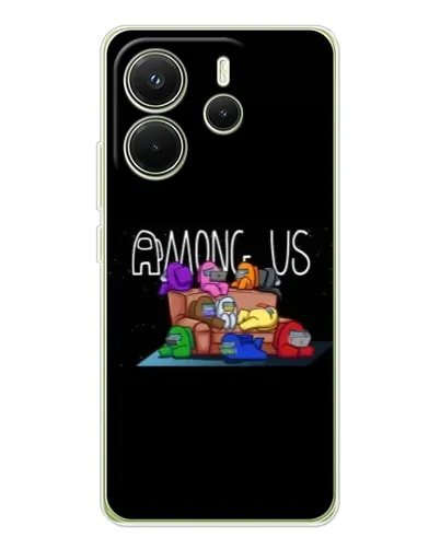 Чехол для Xiaomi Redmi Note 14 4G (EU) с картинкой «Логотип Among Us»