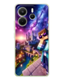 Чехол для Xiaomi Redmi Note 14 4G (EU) с картинкой «Стив и космос» Чехол для Xiaomi Redmi Note 14 4G (EU) с картинкой «Стив и космос»