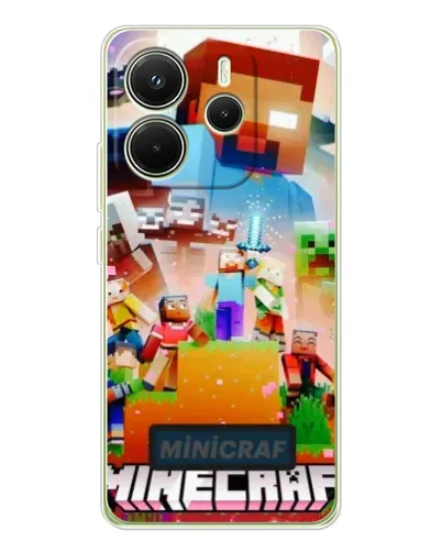 Чехол для Xiaomi Redmi Note 14 4G (EU) с картинкой «Minecraft герои игры»