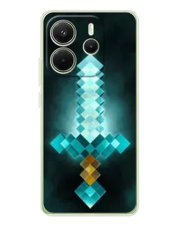 Чехол для Xiaomi Redmi Note 14 4G (EU) с картинкой «Алмазный меч неон»