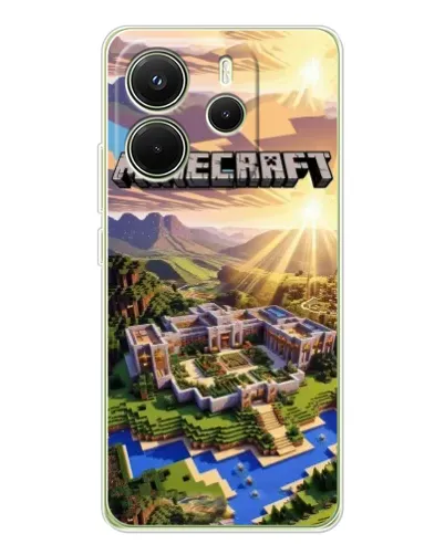 Чехол для Xiaomi Redmi Note 14 4G (EU) с картинкой «Minecraft панорама»