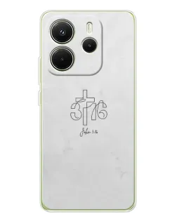 Чохол для Xiaomi Redmi Note 14 4G (EU) з картинкою «Івана 3:16 Хрест»