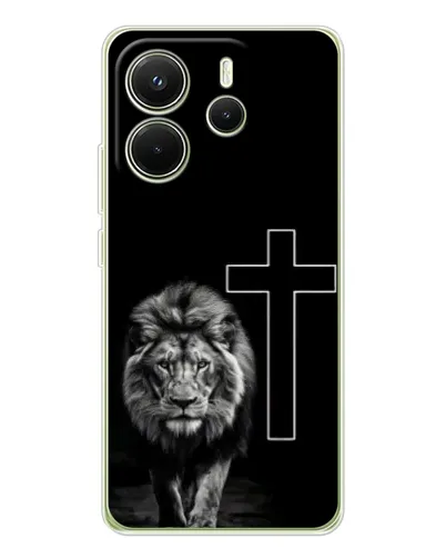 Чехол для Xiaomi Redmi Note 14 4G (EU) с картинкой «Лев и Крест»