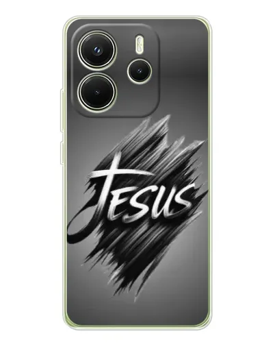 Чехол для Xiaomi Redmi Note 14 4G (EU) с картинкой «Надпись Jesus Graffiti»