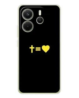 Чехол для Xiaomi Redmi Note 14 4G (EU) с картинкой «Сердце и Крест»