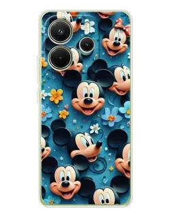 Чехол для Xiaomi Redmi Note 14 4G (EU) с картинкой «Паттерн Микки и Минни»