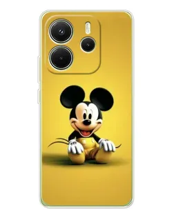 Чехол для Xiaomi Redmi Note 14 4G (EU) с картинкой «Микки на желтом»