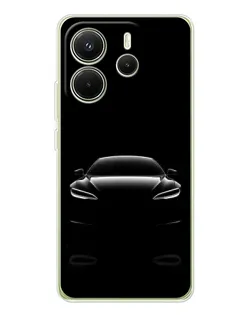 Чехол для Xiaomi Redmi Note 14 4G (EU) с картинкой «Силуэт Tesla Night»