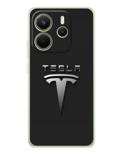 Чехол для Xiaomi Redmi Note 14 4G (EU) с картинкой «Стальной логотип Tesla» Чехол для Xiaomi Redmi Note 14 4G (EU) с картинкой «Стальной логотип Tesla»