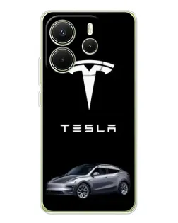 Чехол для Xiaomi Redmi Note 14 4G (EU) с картинкой «Tesla Model Y»