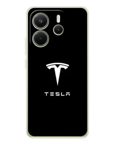 Чехол для Xiaomi Redmi Note 14 4G (EU) с картинкой «Tesla White Logo» Чехол для Xiaomi Redmi Note 14 4G (EU) с картинкой «Tesla White Logo»