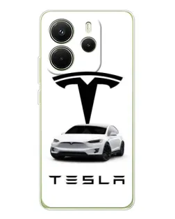 Чехол для Xiaomi Redmi Note 14 4G (EU) с картинкой «Tesla White Style»