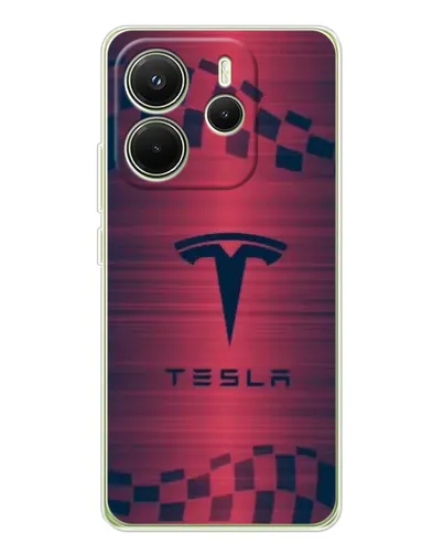 Чехол для Xiaomi Redmi Note 14 4G (EU) с картинкой «Тесла красный карбон» Чехол для Xiaomi Redmi Note 14 4G (EU) с картинкой «Тесла красный карбон»