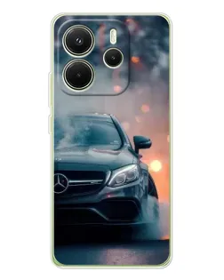 Чехол для Xiaomi Redmi Note 14 4G (EU) с картинкой «Mercedes — ночной город»