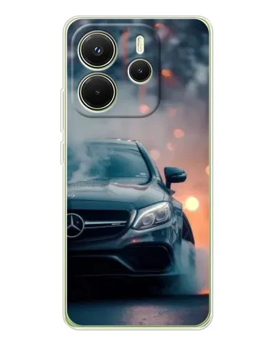 Чехол для Xiaomi Redmi Note 14 4G (EU) с картинкой «Mercedes — ночной город»