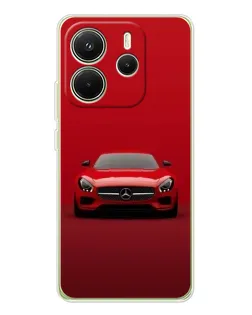 Чехол для Xiaomi Redmi Note 14 4G (EU) с картинкой «Красный Mercedes AMG»