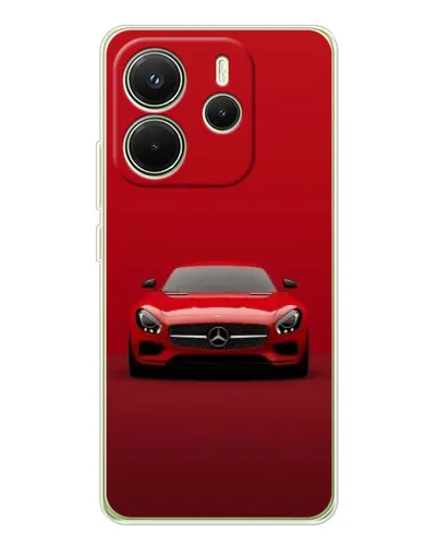 Чехол для Xiaomi Redmi Note 14 4G (EU) с картинкой «Красный Mercedes AMG»