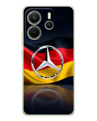 Чехол для Xiaomi Redmi Note 14 4G (EU) с картинкой «Mercedes — флаг Германии»